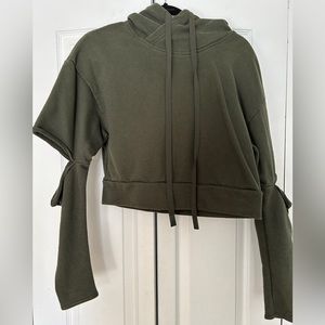 ALO Olive Green Cropped Sweater | XS